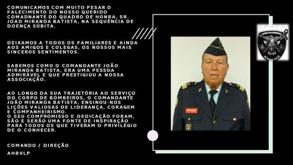 Nota de pesar pelo falecimento de José Miranda Baptista